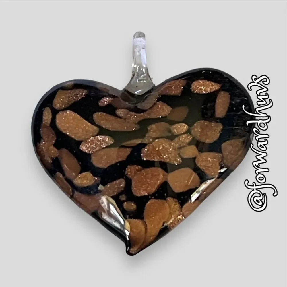 Hand Crafted Glass Heart Pendant without Chain